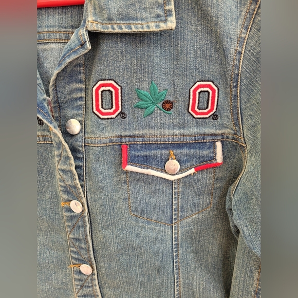 Vintage Belle Pointe Women's Denim OSU Jacket Size Size L/XL - Picture 3 of 9